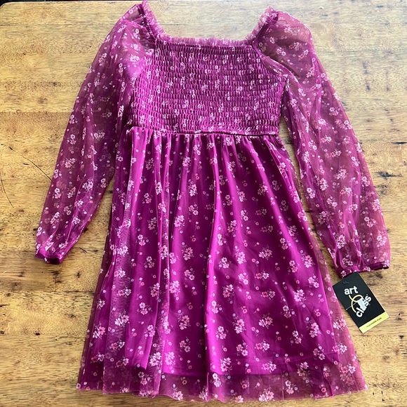 art class Dresses New Girls Floral Mesh Long Sleeve Dress Poshmark